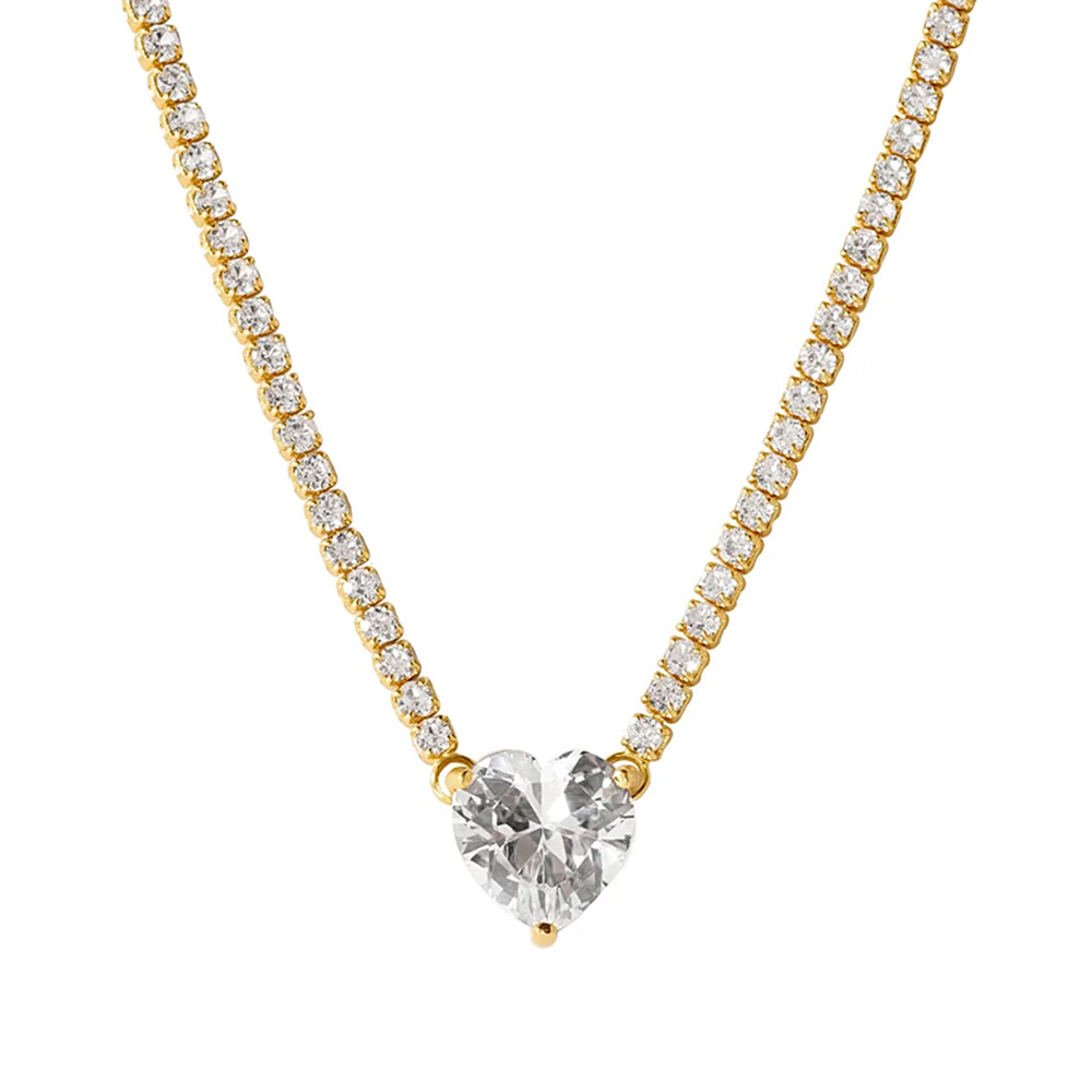 yellow gold necklace that looks likes it's paved in diamonds