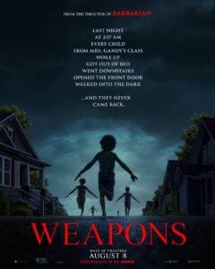 Digital image of movie poster; weapons movie poster
