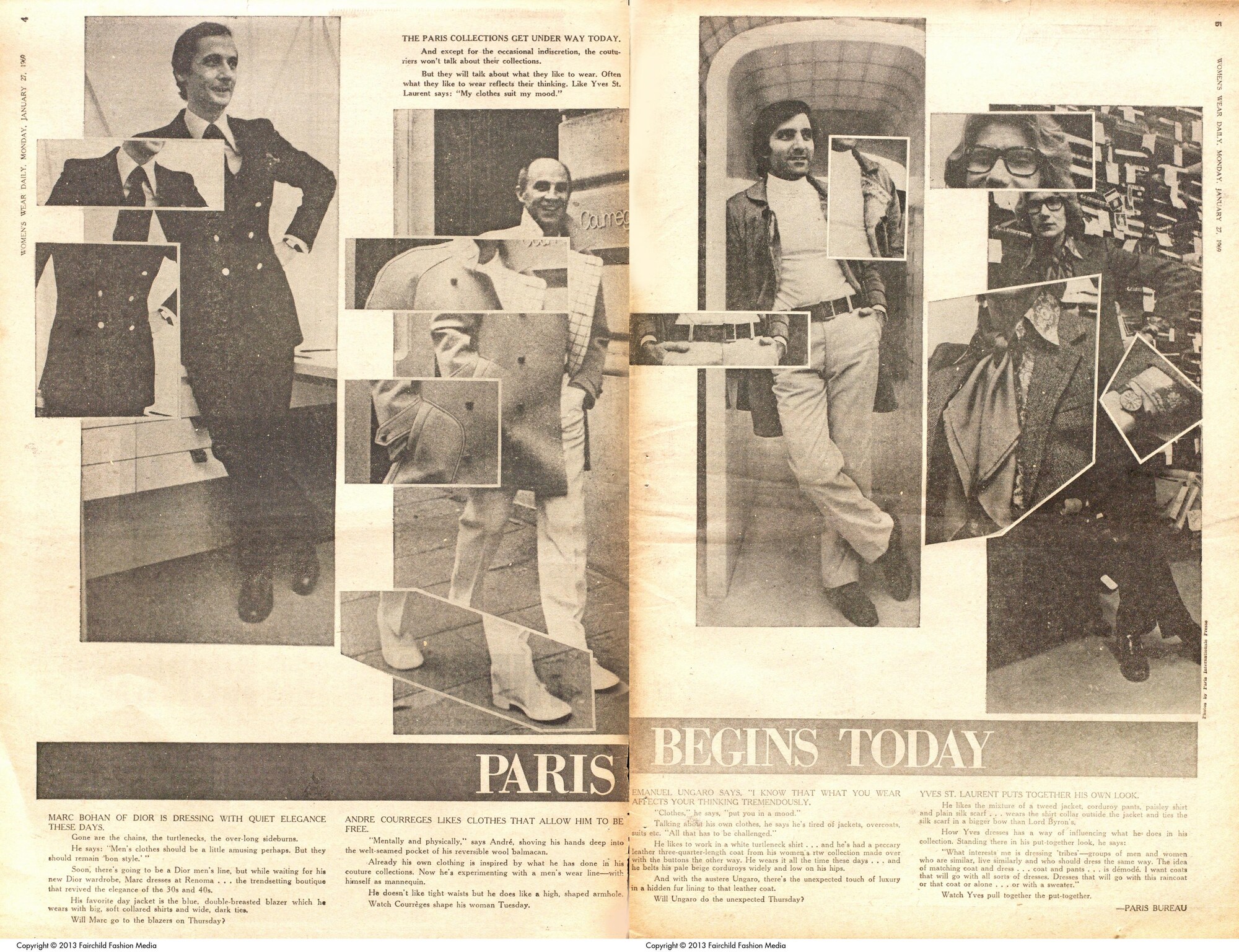"Paris Begins Today" appeared in WWD on Jan. 27, 1969.